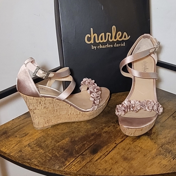 Charles by Charles David Pink Wedge Sandals - Picture 7 of 9